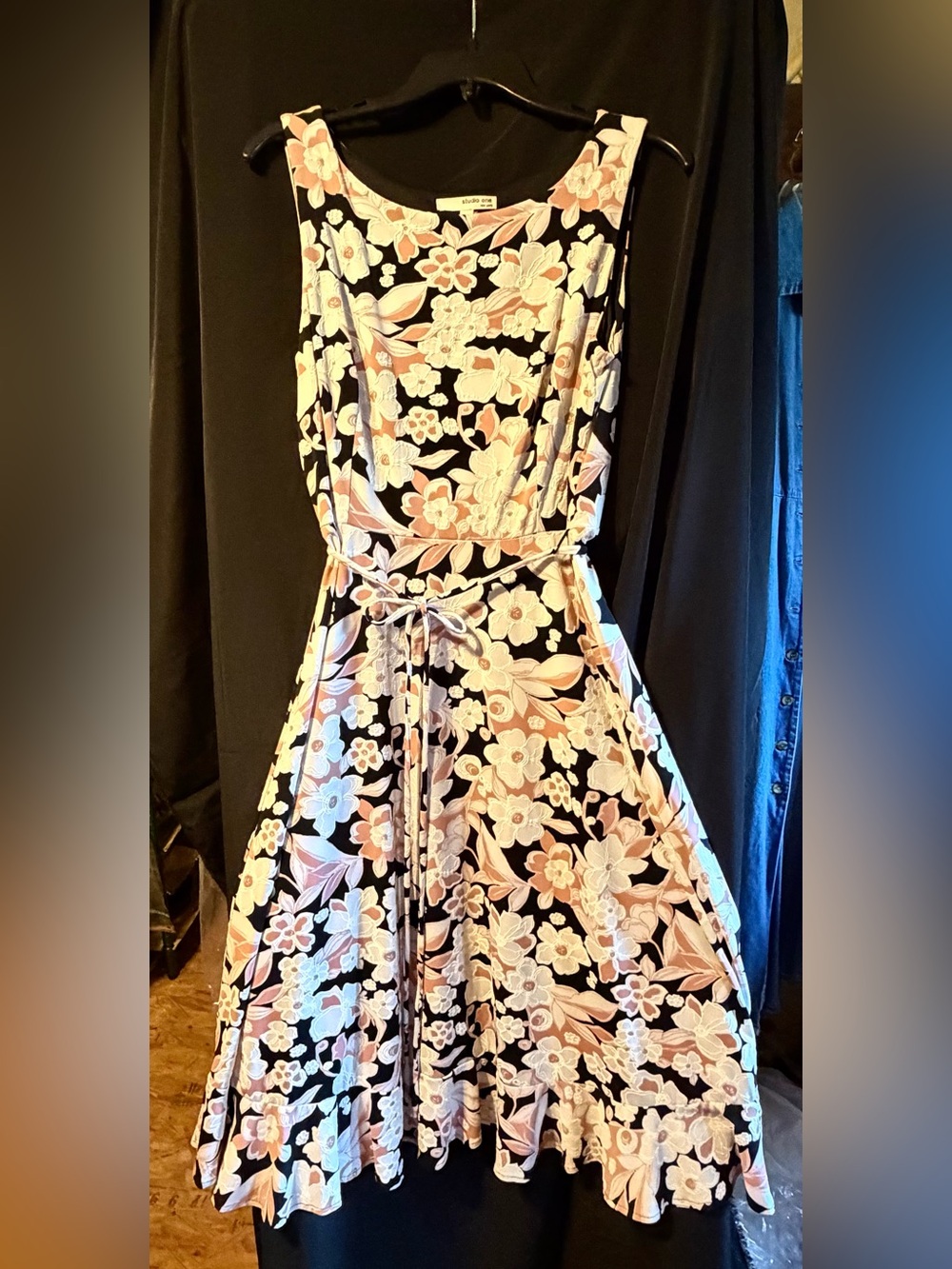 Studio One Midi Dress with Blush Floral Print